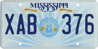 MS license plate XAB376
