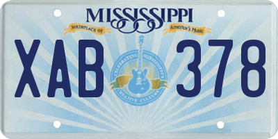 MS license plate XAB378