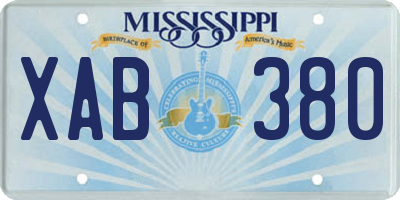 MS license plate XAB380