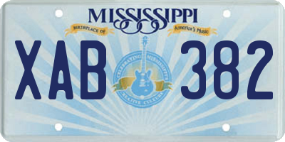 MS license plate XAB382