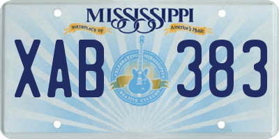 MS license plate XAB383