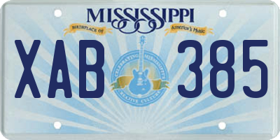 MS license plate XAB385