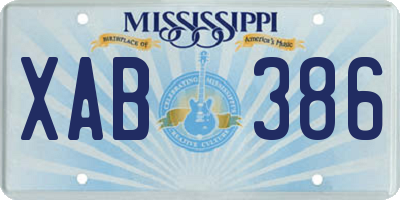 MS license plate XAB386
