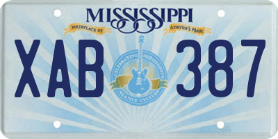 MS license plate XAB387