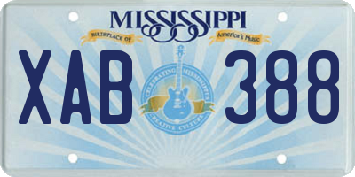 MS license plate XAB388