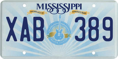 MS license plate XAB389