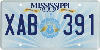 MS license plate XAB391