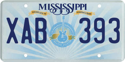 MS license plate XAB393
