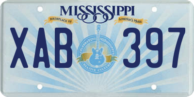 MS license plate XAB397