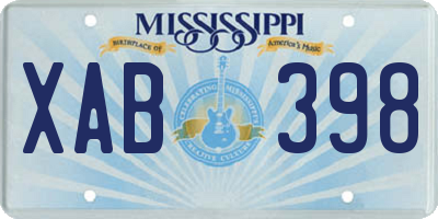 MS license plate XAB398