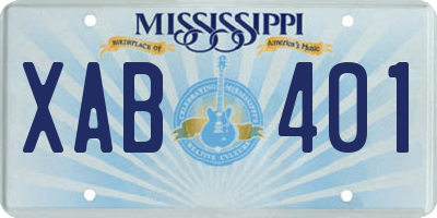 MS license plate XAB401