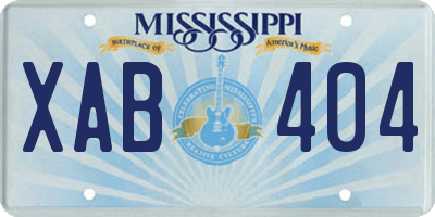 MS license plate XAB404