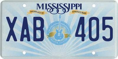 MS license plate XAB405