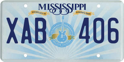MS license plate XAB406