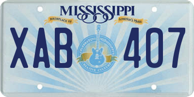 MS license plate XAB407