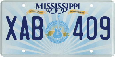 MS license plate XAB409