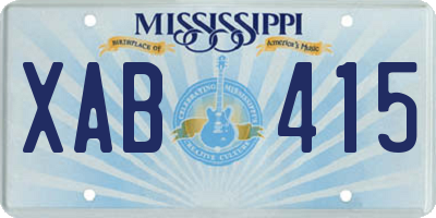 MS license plate XAB415