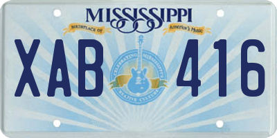 MS license plate XAB416