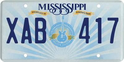 MS license plate XAB417