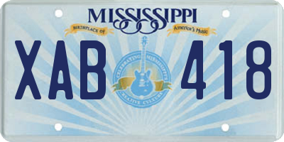 MS license plate XAB418