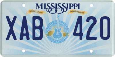 MS license plate XAB420