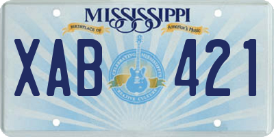 MS license plate XAB421