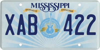 MS license plate XAB422