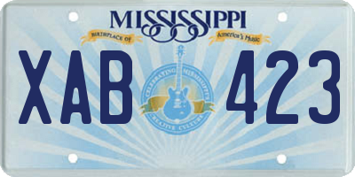 MS license plate XAB423
