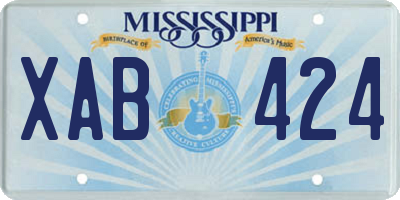 MS license plate XAB424