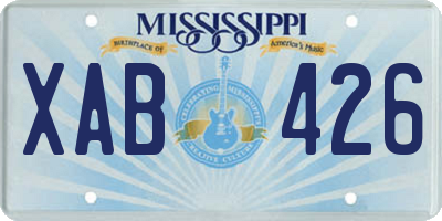 MS license plate XAB426