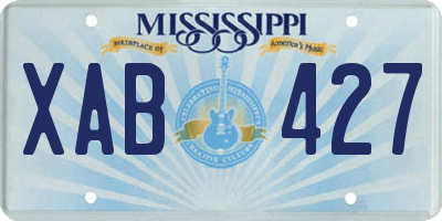 MS license plate XAB427