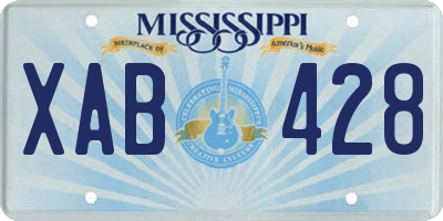 MS license plate XAB428