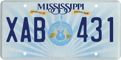 MS license plate XAB431