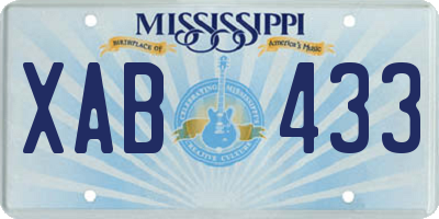 MS license plate XAB433