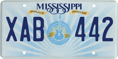 MS license plate XAB442