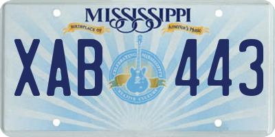 MS license plate XAB443