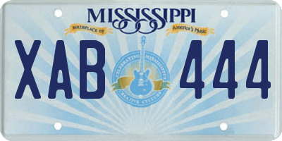MS license plate XAB444