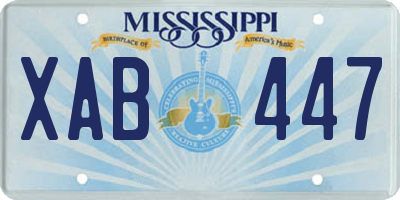 MS license plate XAB447