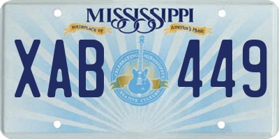 MS license plate XAB449