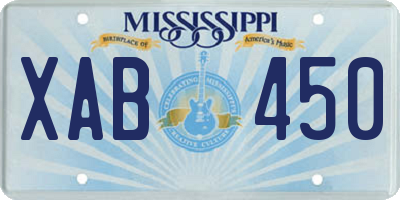 MS license plate XAB450