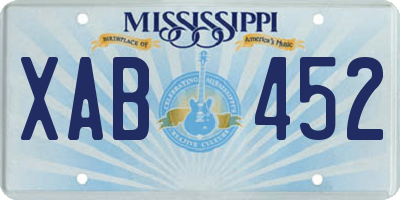 MS license plate XAB452