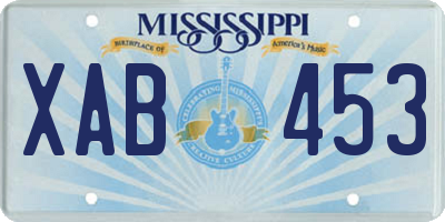 MS license plate XAB453