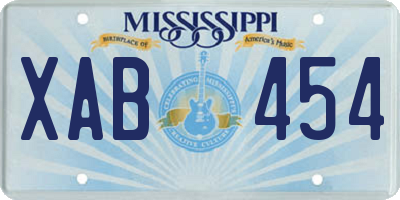 MS license plate XAB454
