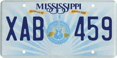 MS license plate XAB459