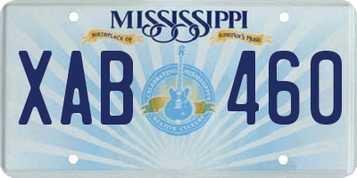 MS license plate XAB460