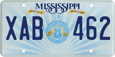 MS license plate XAB462