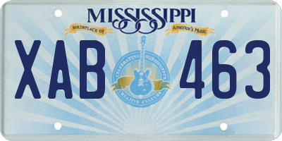 MS license plate XAB463
