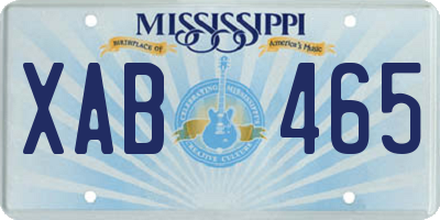 MS license plate XAB465