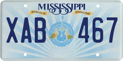 MS license plate XAB467