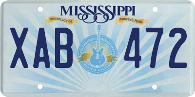 MS license plate XAB472